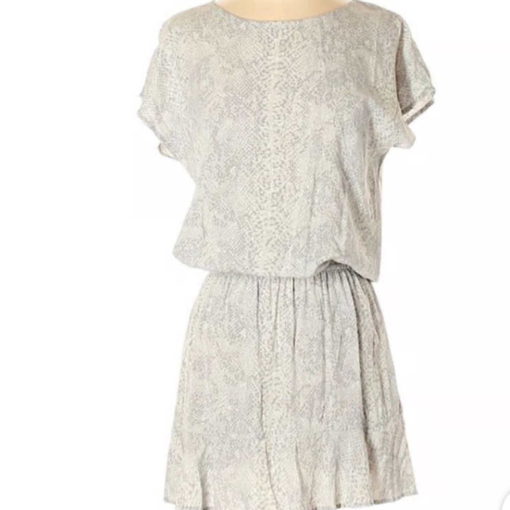 Soft Joie Silk Mini Dress Snakeskin Grey